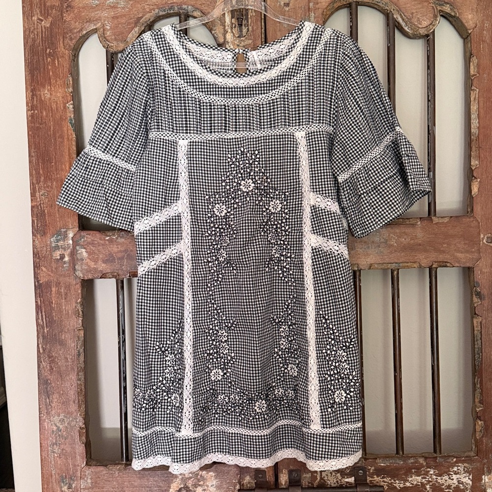 Free People Black and White Mini Dress